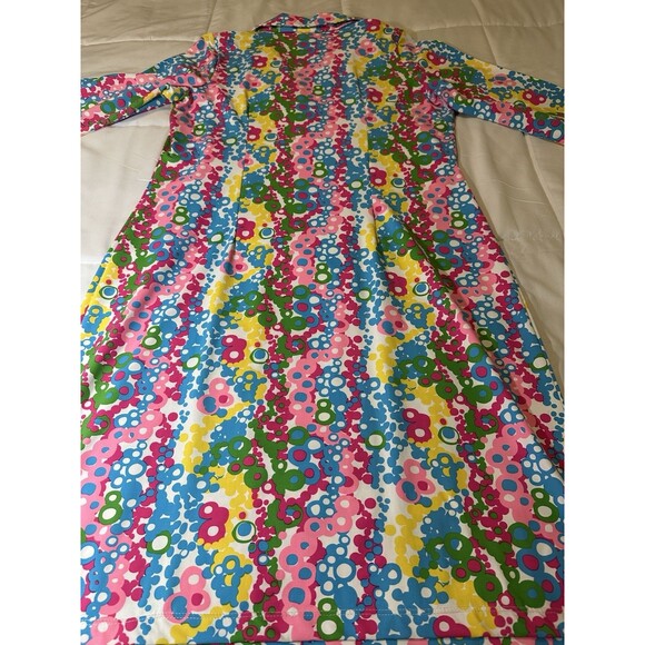 Katherine Way Shift Dress Made in USA Large Versaway 3/4 Sleeve Collared VNeck - Picture 9 of 9